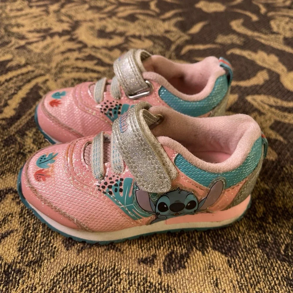 Vtg Y2K Disney Lilo And Stitch Stitch Baby Pink Strap Shoes Size 7c